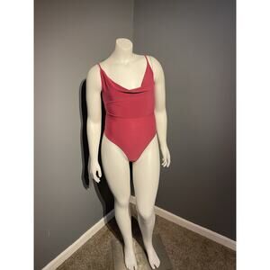 Meraki Pink One Piece Body Suit Size Small Snap Crotch And Bow Tie Back
